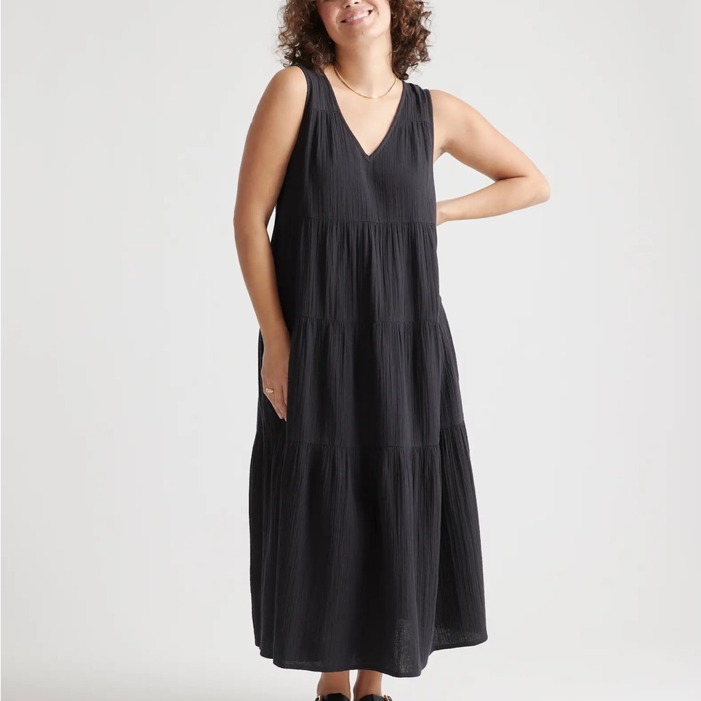 Quince Organic Cotton Gauze Maxi Dress